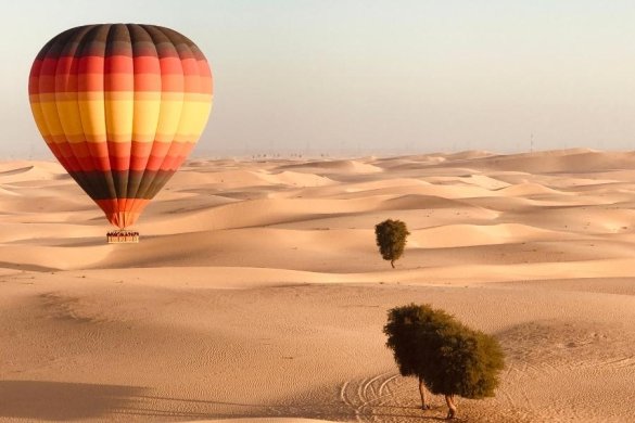 Hot Air Balloon rising over the desert